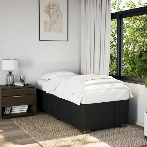 Berkfield Bed Frame without Mattress Black Single Fabric