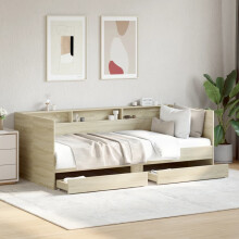 Berkfield Daybed with Drawers without Mattress Sonoma Oak 100x200 cm