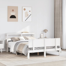 Berkfield Bed Frame with Headboard without Mattress White 120x190 cm Small Double