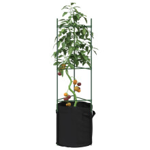 Berkfield Tomato Cages with Plant Bags 8 pcs 116 cm Steel and PP