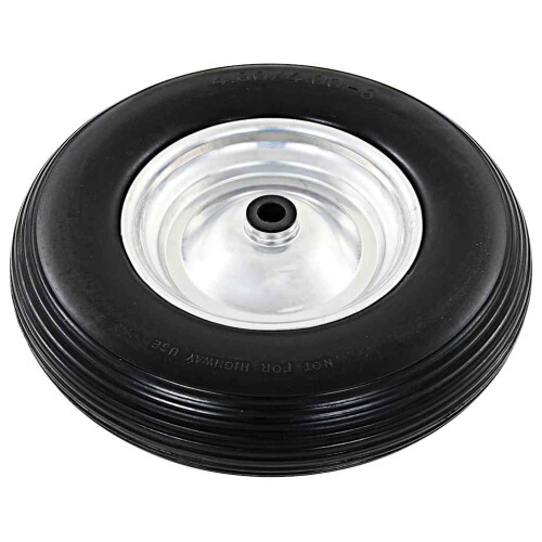 Berkfield Wheelbarrow Wheel with Axle Solid PU 4.00-8 390 mm 1