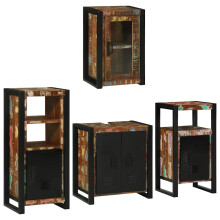 Berkfield Bathroom Furniture Set 4 pcs Multicolour Solid Reclaimed Wood