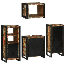 Berkfield Bathroom Furniture Set 4 pcs Multicolour Solid Reclaimed Wood