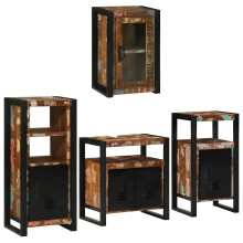 Berkfield Bathroom Furniture Set 4 pcs Multicolour Solid Reclaimed Wood