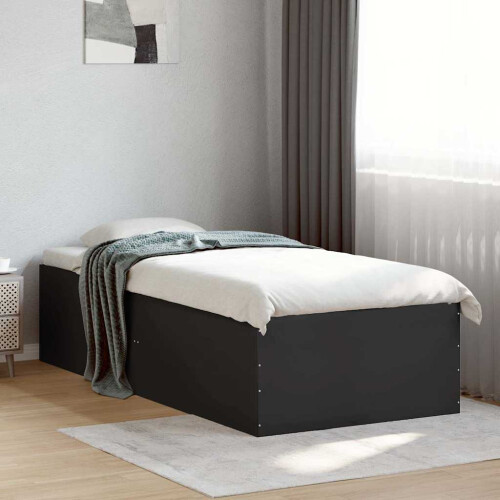 Berkfield Bed Frame without Mattress Black 75x190 cm Small Single