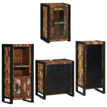 Berkfield Bathroom Furniture Set 4 pcs Multicolour Solid Reclaimed Wood