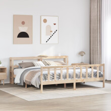 Berkfield Bed Frame without Mattress 180x200 cm Super King Solid Wood Pine
