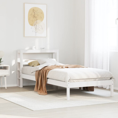 Berkfield Bed Frame without Mattress White 90x190 cm Single Solid Wood Pine