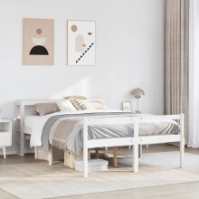 Berkfield Senior Bed with Headboard without Mattress White 140x200 cm