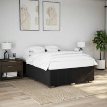 Berkfield Bed Frame without Mattress Black Double Fabric