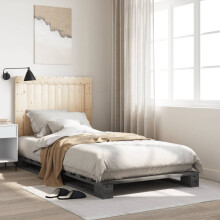 Berkfield Bed Frame without Mattress Grey 100x200 cm Solid Wood Pine