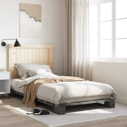 Berkfield Bed Frame without Mattress  Grey 100x200 cm Solid Wood Pine