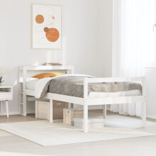 Berkfield Senior Bed with Headboard without Mattress White 75x190 cm Small Single