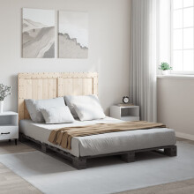Berkfield Bed Frame without Mattress Grey 140x200 cm Solid Wood Pine