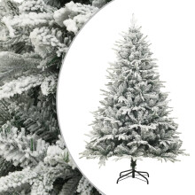 Berkfield Artificial Christmas Tree with Flocked Snow Green 210 cm PVC&PE