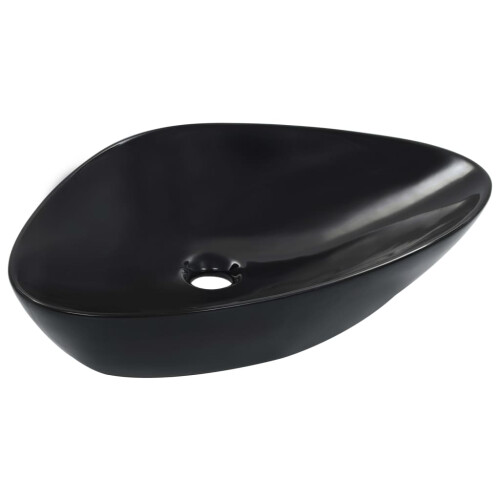 Berkfield Wash Basin 58.5x39x14 cm Ceramic Black 2