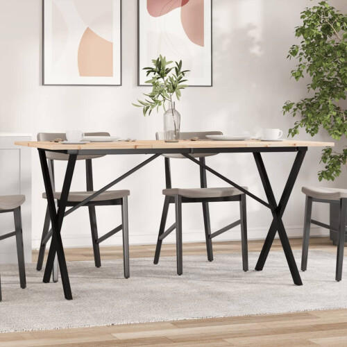 Berkfield Dining Table X-Frame 160x80x75 cm Solid Wood Pine and Steel