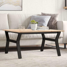Berkfield Coffee Table Y-Frame 90x90x45 cm Solid Wood Pine and Steel