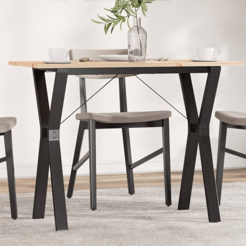 Berkfield Dining Table Y-Frame 100x50x75 cm Solid Wood Pine and Steel