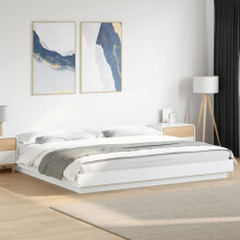 Berkfield Bed Frame without Mattress White 180x200 cm Super King