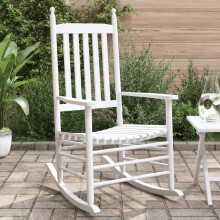 Berkfield Rocking Chairs with Curved Seats 2 pcs White Solid Wood Fir
