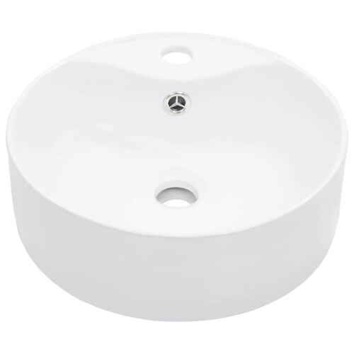 Berkfield Wash Basin with Overflow 36x13 cm Ceramic White 1