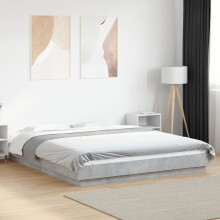 Berkfield Bed Frame without Mattress Concrete Grey 150x200 cm King Size