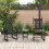 Berkfield Rocking Chairs 2pcs with Foldable Table Black Solid Wood Poplar 1
