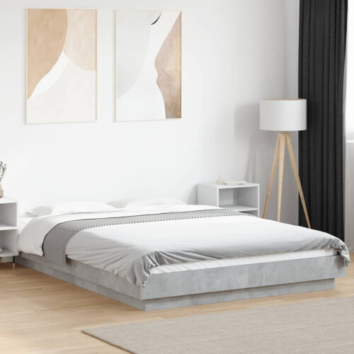 Berkfield Bed Frame without Mattress Concrete Grey 135x190 cm Double