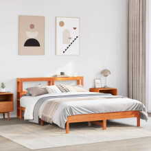 Berkfield Bed Frame without Mattress Wax Brown 160x200 cm Solid Wood Pine