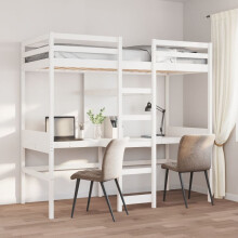 Berkfield Loft Bed Frame without Mattress White 80x200cm Solid Wood Pine