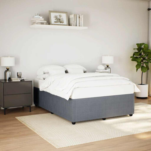 Berkfield Bed Frame without Mattress Dark Grey Double Velvet