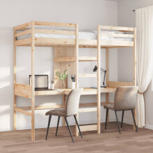 Berkfield Loft Bed Frame without Mattress 75x190cm Solid Wood Pine