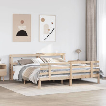 Berkfield Bed Frame with Headboard without Mattress 180x200 cm Super King