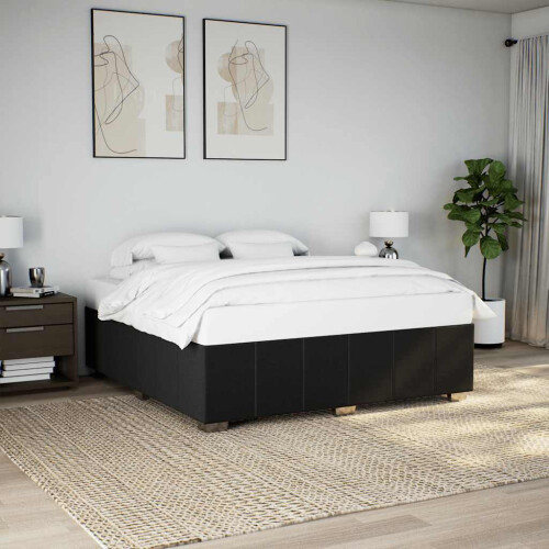 Berkfield Bed Frame without Mattress Black Super King Fabric