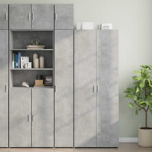 Berkfield Slim Storage Cabinet Concrete Grey 30x42.5x225 cm Engineered Wood