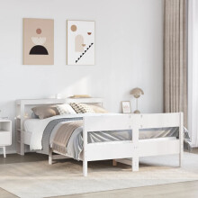 Berkfield Bed Frame without Mattress White 120x190 cm Small Double Solid Wood Pine