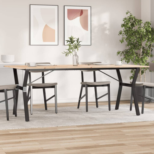 Berkfield Dining Table Y-Frame 200x100x75 cm Solid Wood Pine and Steel