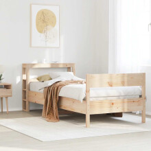 Berkfield Bed Frame without Mattress 75x190 cm Small Single Solid Wood Pine