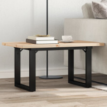 Berkfield Coffee Table O-Frame 80x50x40.5 cm Solid Wood Pine and Steel