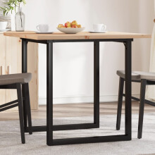 Berkfield Dining Table O-Frame 90x90x75.5 cm Solid Wood Pine and Steel