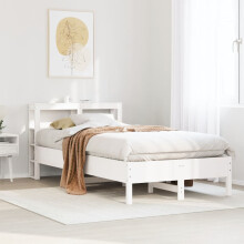 Berkfield Bed Frame without Mattress White 90x190 cm Single Solid Wood Pine
