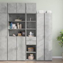 Berkfield Slim Storage Cabinet Concrete Grey 40x42.5x225 cm Engineered Wood