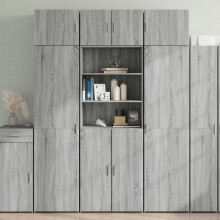 Berkfield Storage Cabinet Grey Sonoma 70x42.5x225 cm Engineered Wood