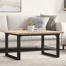 Berkfield Coffee Table O-Frame 80x80x45.5 cm Solid Wood Pine and Steel