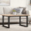 Berkfield Coffee Table O-Frame 80x80x45.5 cm Solid Wood Pine and Steel 1