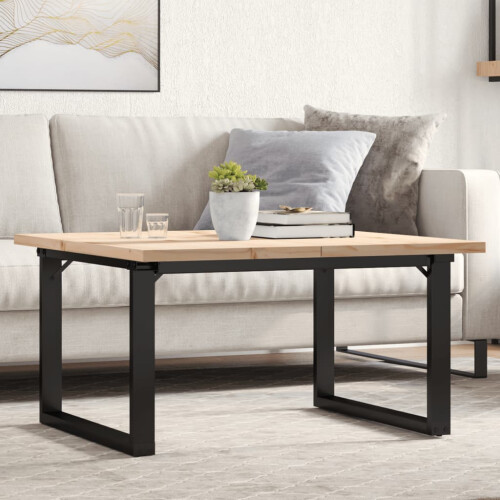 Berkfield Coffee Table O-Frame 80x80x45.5 cm Solid Wood Pine and Steel