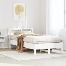 Berkfield Bed Frame without Mattress White 120x190 cm Small Double Solid Wood Pine