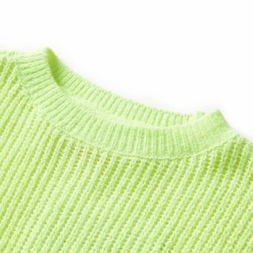 Kids' Sweater Knitted Neon Yellow 128 2
