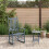 Berkfield Rocking Chair with Foldable Table Grey Solid Wood Poplar 1